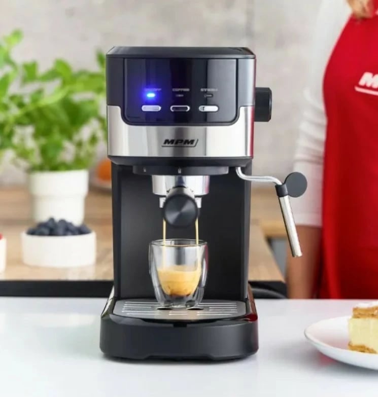 Makine kafeje me presion MPM MKW-13M, 1.2L, 15 bar, e zezë/argjendtë