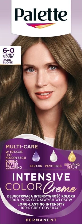 Krem ngjyrues për flokë për femra Palette Intensive Color Creme 6-0 (N5) Ciemny Blond, 1 copë