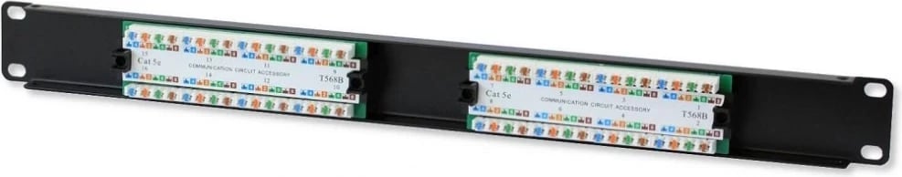 Paneli i Patcheve Techly 022854 UTP Cat5e 1U, 16-port, i zi