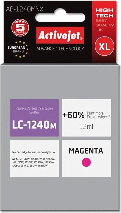 Ngjyrë zëvendësuese Activejet AB-1240MNX për printer Brother, 12ml, e vjollcë
