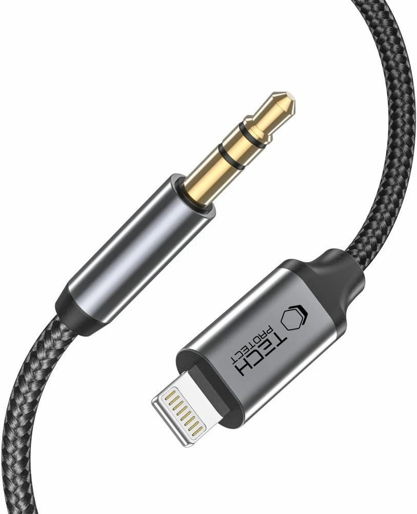 Kabllo audio Tech-Protect UltraBoost, Lightning në 3.5mm, 1m, e zezë