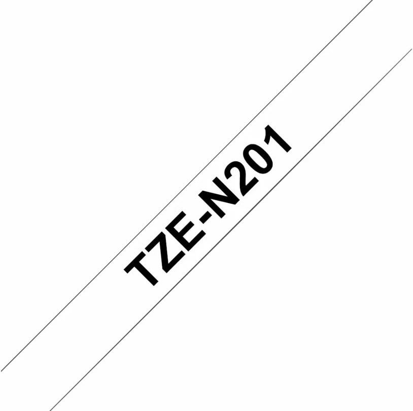 Kasetë etiketuese Brother TZe-N201, 3.5mm, tekst i zi në të bardhë, 8m