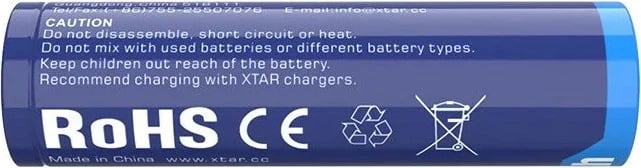 Bateri rikarikueshme XTAR 18650, 3.6V, 3300 mAh, Li-Ion, Blu