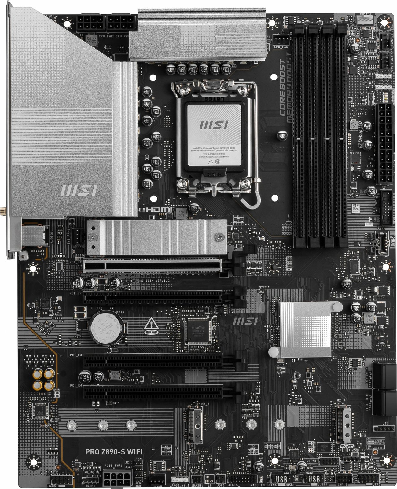 Pllakë amë MSI PRO Z890-S WIFI, Intel, LGA 1851, 256 GB, e zezë