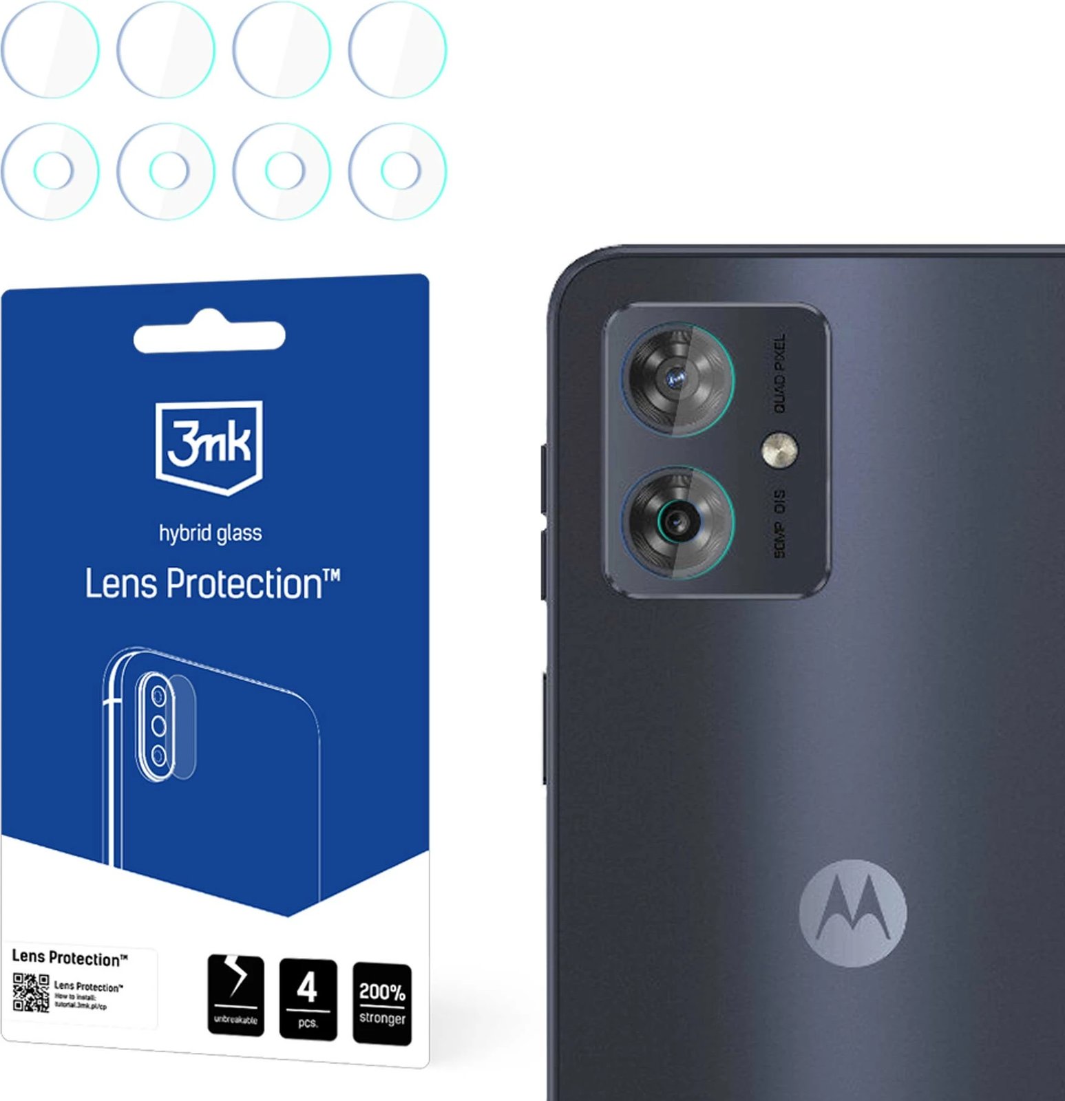 Xham mbrojtës kamerës 3mk Protection për Motorola Moto G04s, 4 copë