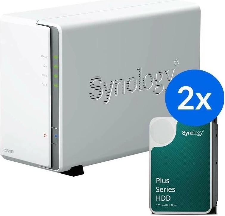 NAS Synology DS223J, 2x 2TB