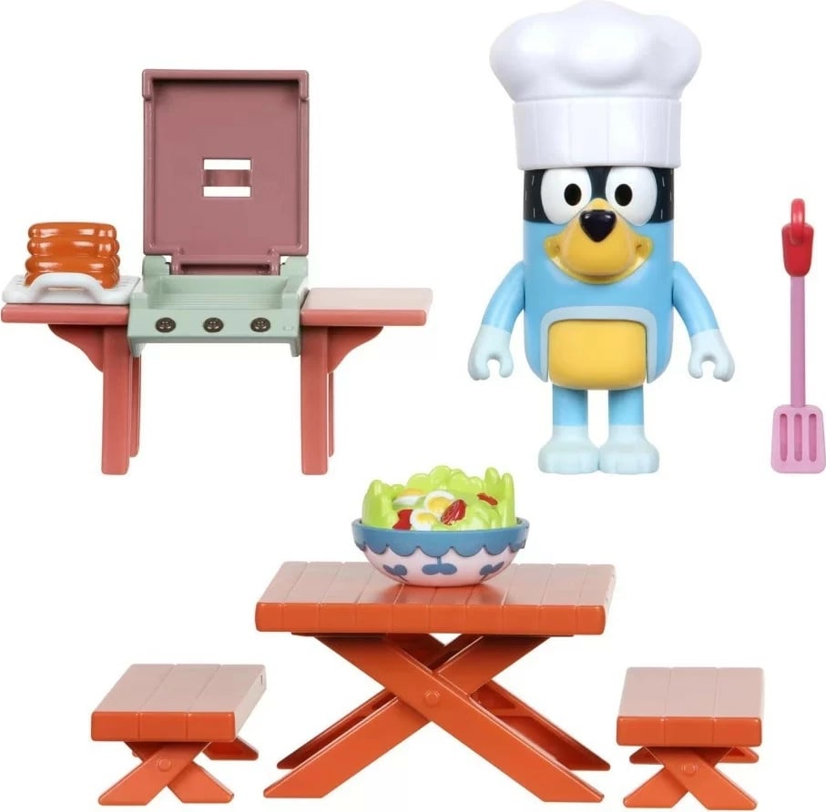 Set lodrash Bluey Tm Toys BLU13030 me figurë Bandit dhe aksesorë BBQ