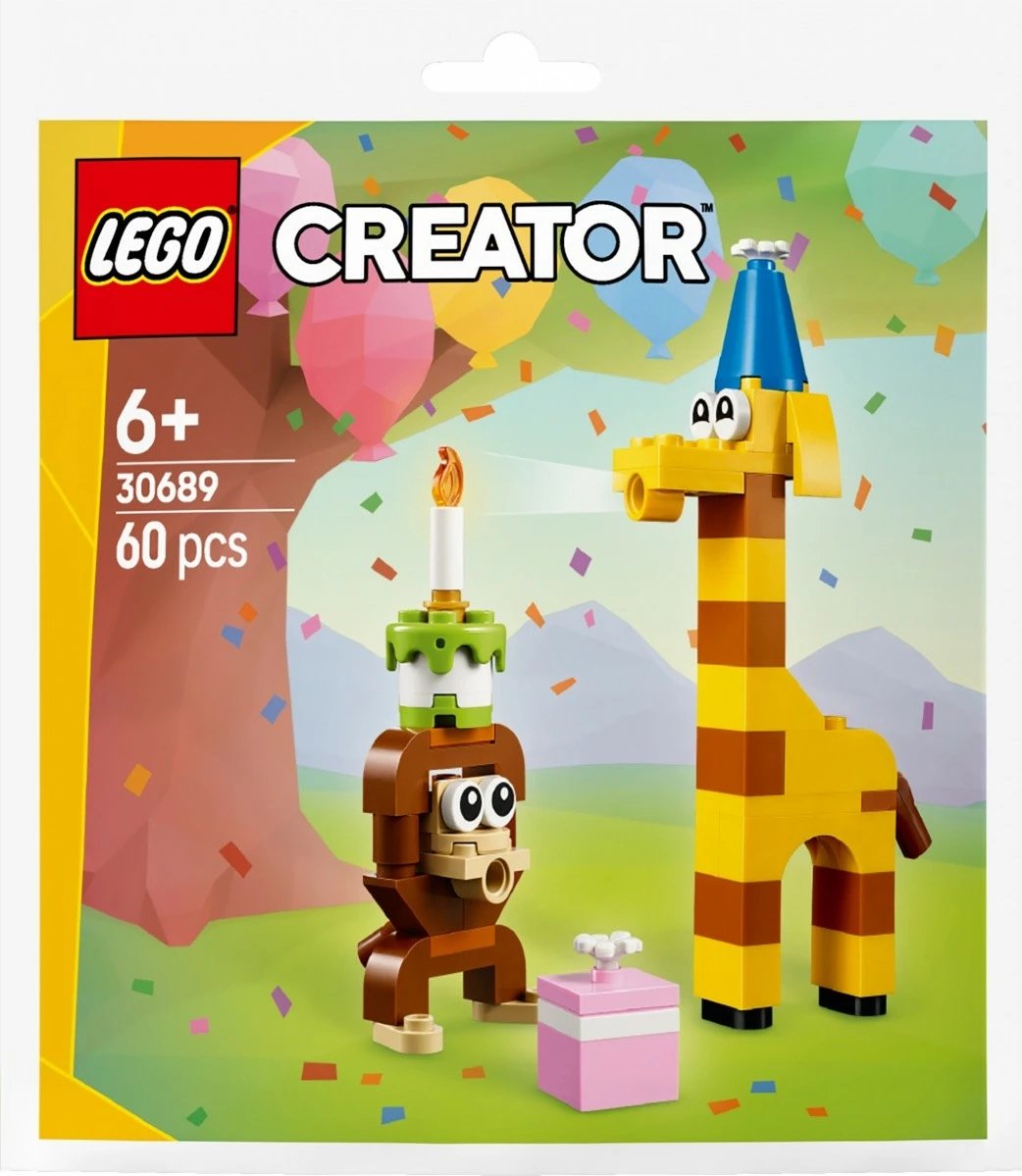Set lodrash LEGO Creator 30689 Birthday Animals, 60 pjesë, plastikë