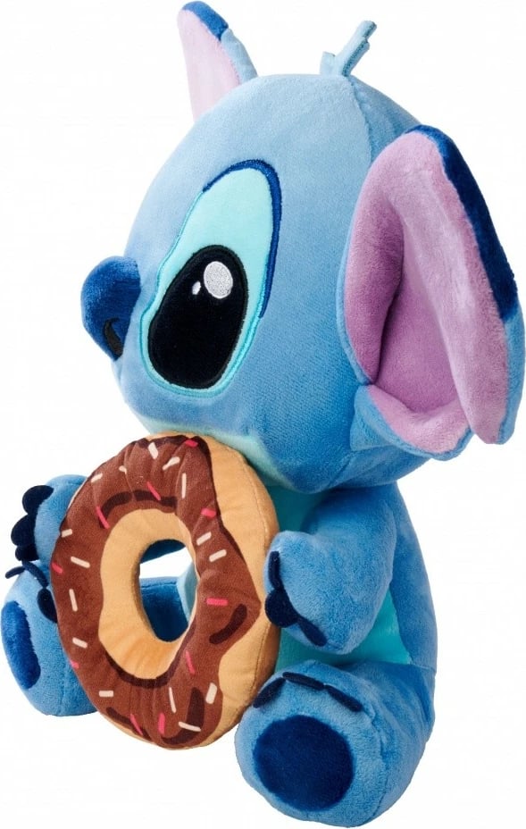 Lodër pelushi Disney Stitch me donut, Simba, 25 cm, shumëngjyrëshe