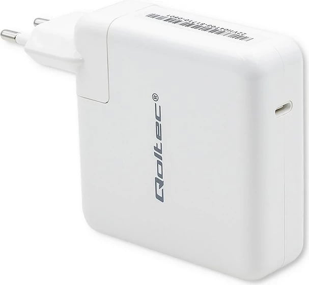 Karikues Qoltec 96W FAST, USB C PD, Bardhë