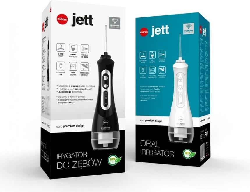 Irrigator Oral ELDOM Jett, me 5 Këshilla Jet, i Zi RY100C