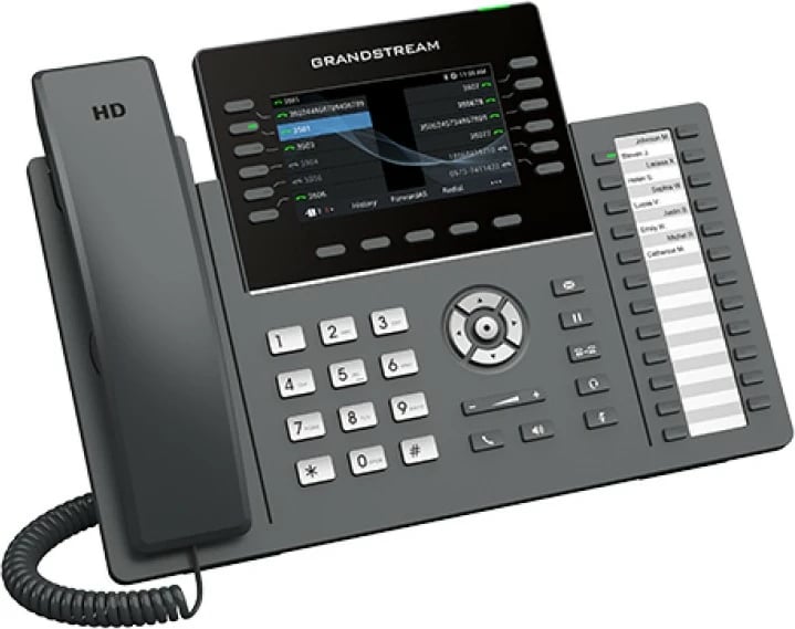 Telefon IP Grandstream GRP2636, 12 linja, LCD, i zi