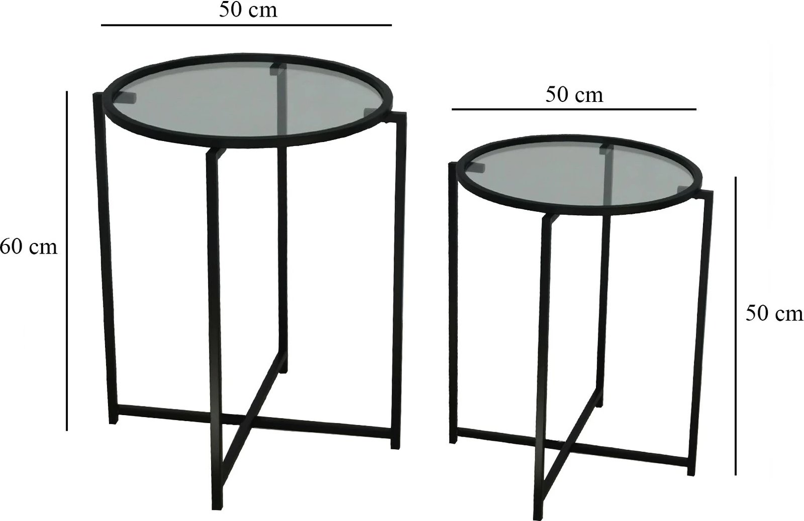 Set tavolinash anësore Skye Decor, S412F, ngjyrë e zezë