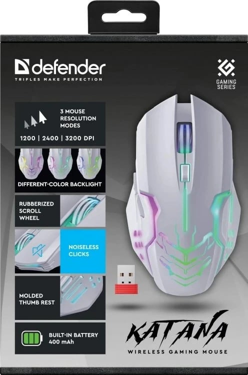 Maus Defender GM-511 Katana, 3200 DPI, i bardhë