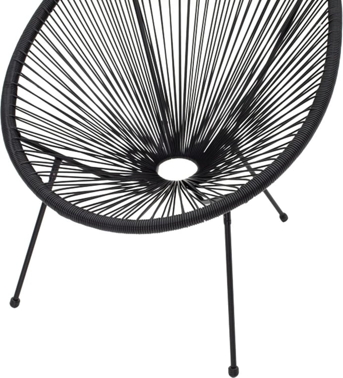 Set Acapulco set prej 3 copash, metal i zi, rattan i zi, xham D50X50cm