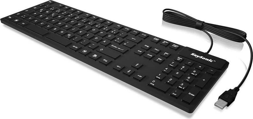 Tastierë KeySonic KSK-8030IN, full-size, USB, QWERTY, e zezë, industriale, IP68