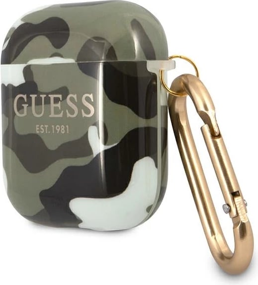 Mbështjellës Guess GUA2UCAMA për AirPods 1/2, Camouflage, Jeshil