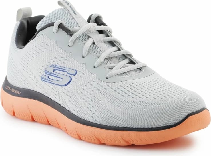 Atlete për meshkuj Skechers, gri-portokalli
