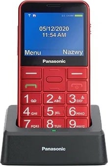Celular Panasonic KX-TU155, i thjeshtë, për të moshuar, i kuq