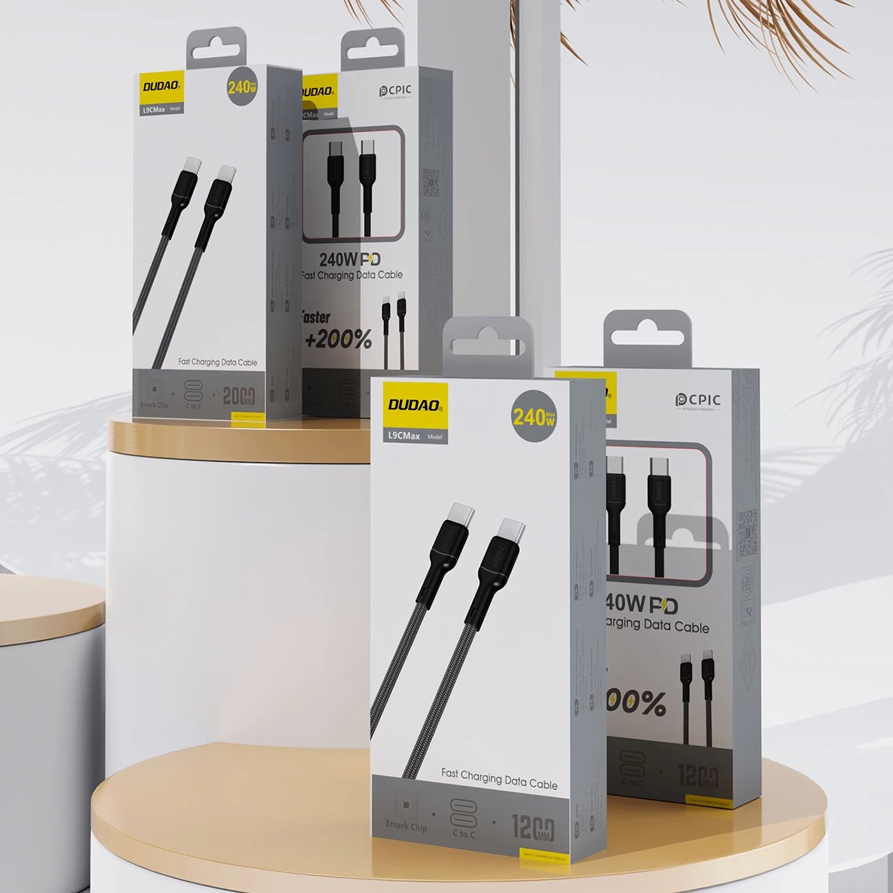 Kabllo USB-C në USB-C Dudao L9C Max, 1.2m, 240W, e zezë