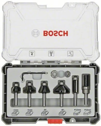 Set prerësash për frezë BOSCH 6 copë, 8mm, 2607017469