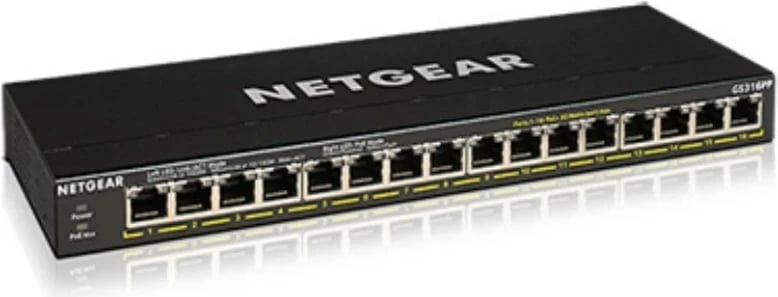 Switch NETGEAR GS316PP, 16 porta Gigabit, PoE+, i zi