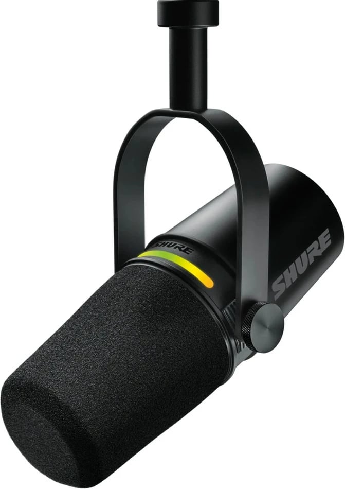 Mikrofon Shure MV7+-K-BNDL, XLR/USB-C, i zi + mbajtëse tavoline GATOR