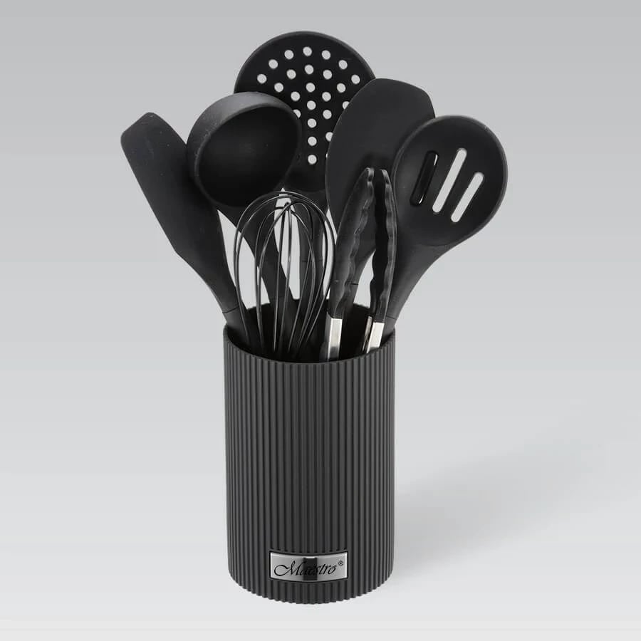 Set veglash kuzhine Maestro MR-1542-BLACK, 8 pjesë, Silikon, E zezë
