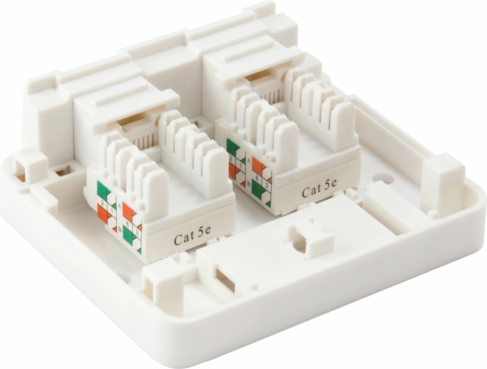 Kuti sipërfaqësore për Keystone Jack EQUIP 2-Port, ABS, e bardhë