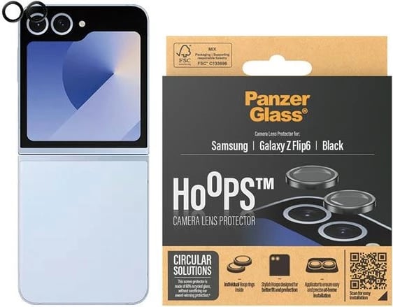 Mbështjellës kamerë PanzerGlass Hoops për Samsung Galaxy Z Flip 6, Zi