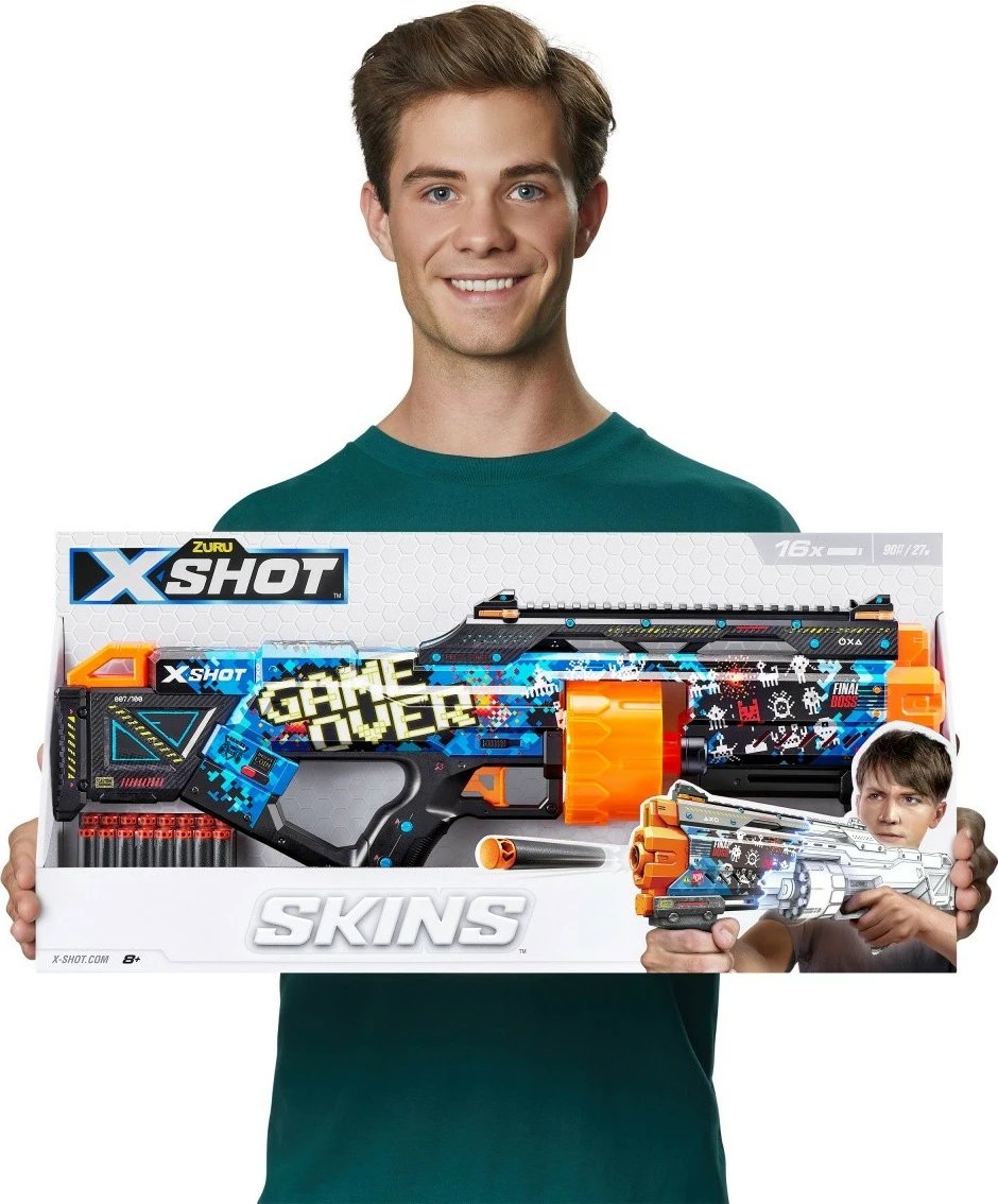 Lodër blaster ZURU X-Shot SKINS-LAST STAND, 16 shigjeta, Multicolour
