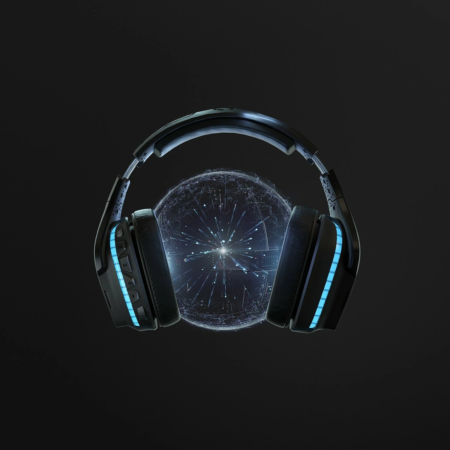Kufje gaming Logitech G935 pa tela, 7.1 Surround Sound, e zezë, blu