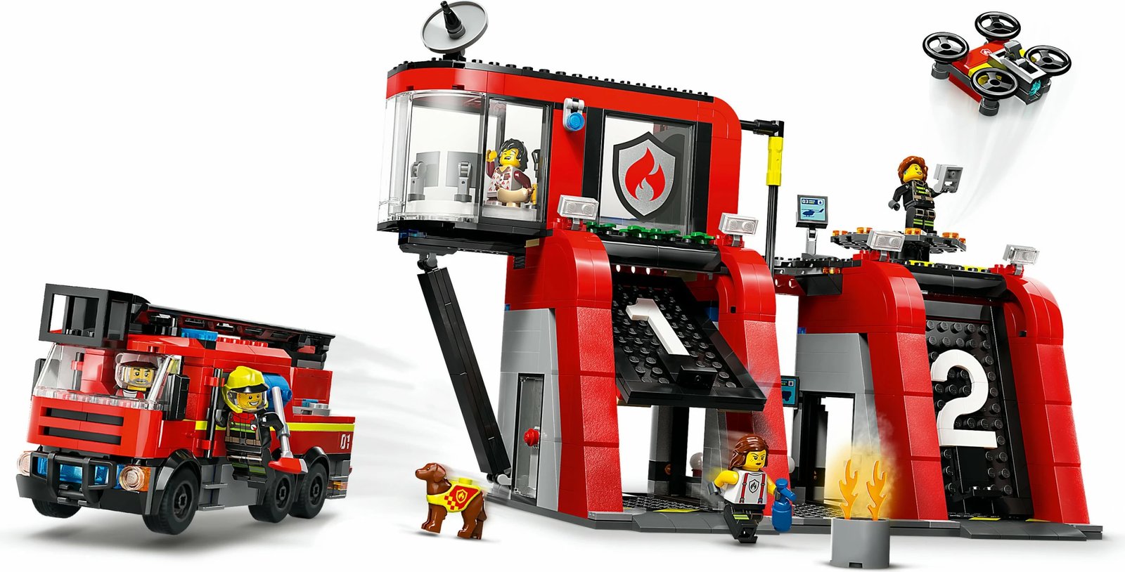 Set ndërtimi LEGO City 60414, stacion zjarri me kamion, 843 pjesë, shumëngjyrësh Set ndërtimi LEGO City 60414, stacion zjarri me kamion, 843 pjesë, shumëngjyrësh
