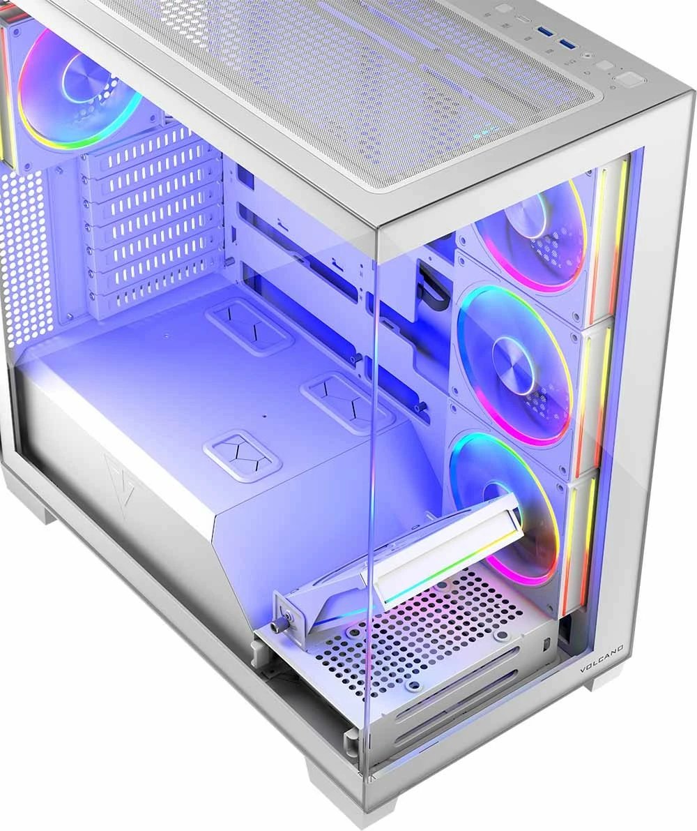 Kasë MODECOM Volcano Stellar 5F ARGB 20, Midi Tower, e bardhë