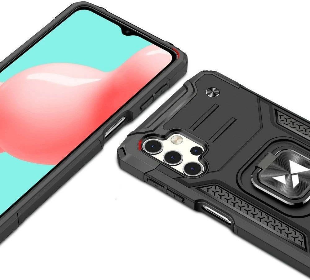 Mbështjellës Wozinsky Ring Armor për Samsung Galaxy A73, me mbajtëse magnetike, i zi