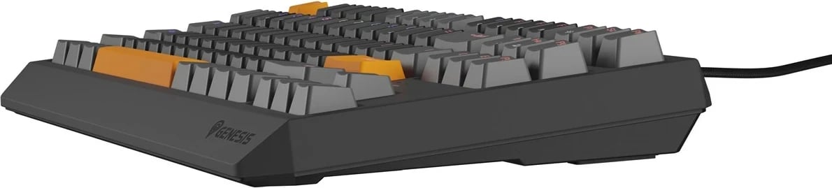 Tastierë mekanike GENESIS Thor 230 TKL, QWERTY, RGB, Wireless + Bluetooth + USB, Zezë/Gri/Portokalli