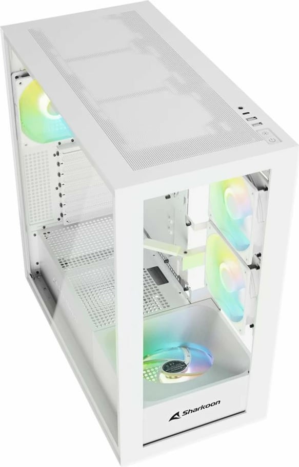 Kasë Sharkoon Rebel C60 RGB, midi tower, e bardhë