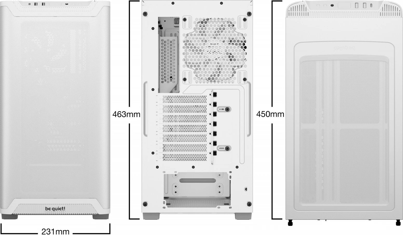 Kasë Be quiet! Pure Base 501 Airflow Window, Midi Tower, BGW75, e bardhë
