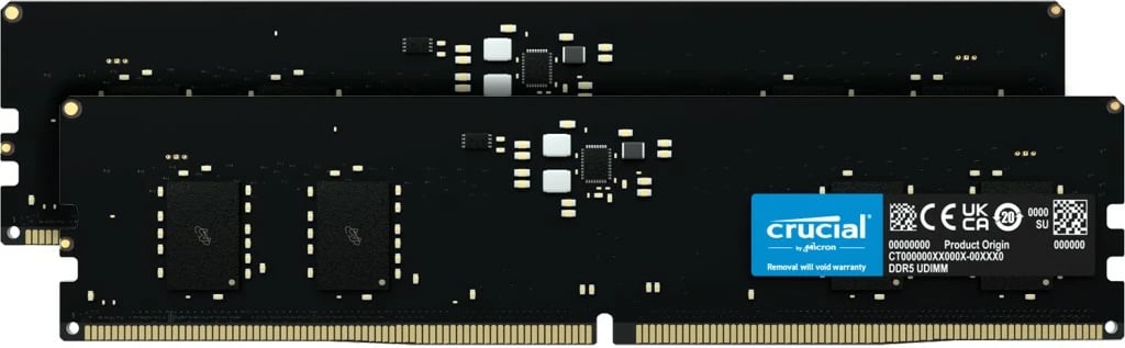 RAM Memorje Crucial CT2K8G48C40U5, 16 GB, 2 x 8 GB, DDR5, 4800 MHz, 288-pin DIMM