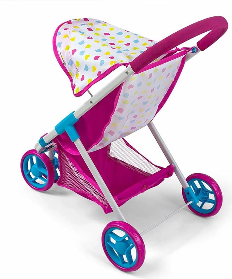 Karrocë për kukulla, Milly Mally Susie Candy, 3-rrota, për kukulla deri 50 cm, lartësia 63 cm, rozë