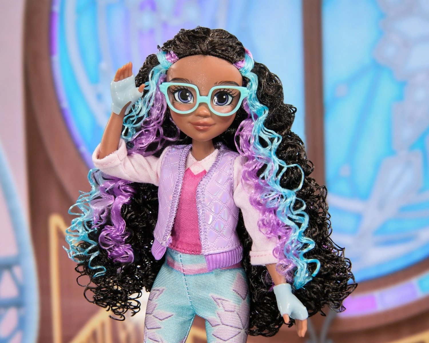 Kukull Layla Spin Master Unicorn Academy 23cm me aksesorë, vjollcë/blu