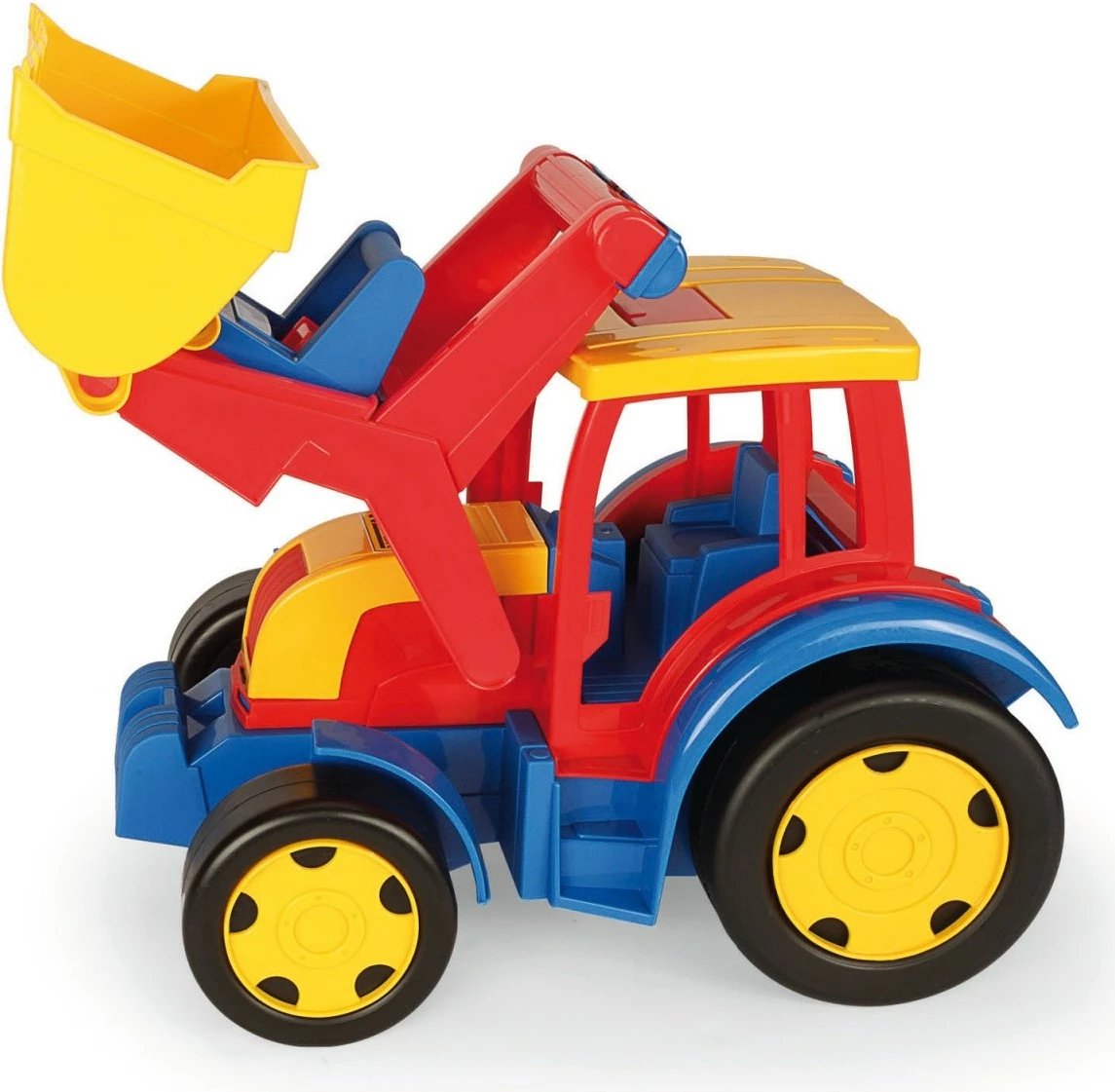 Traktor lodër ngarkues, Wader, Gigant 66009, 60 cm plastikë, kuqe-verdhë
