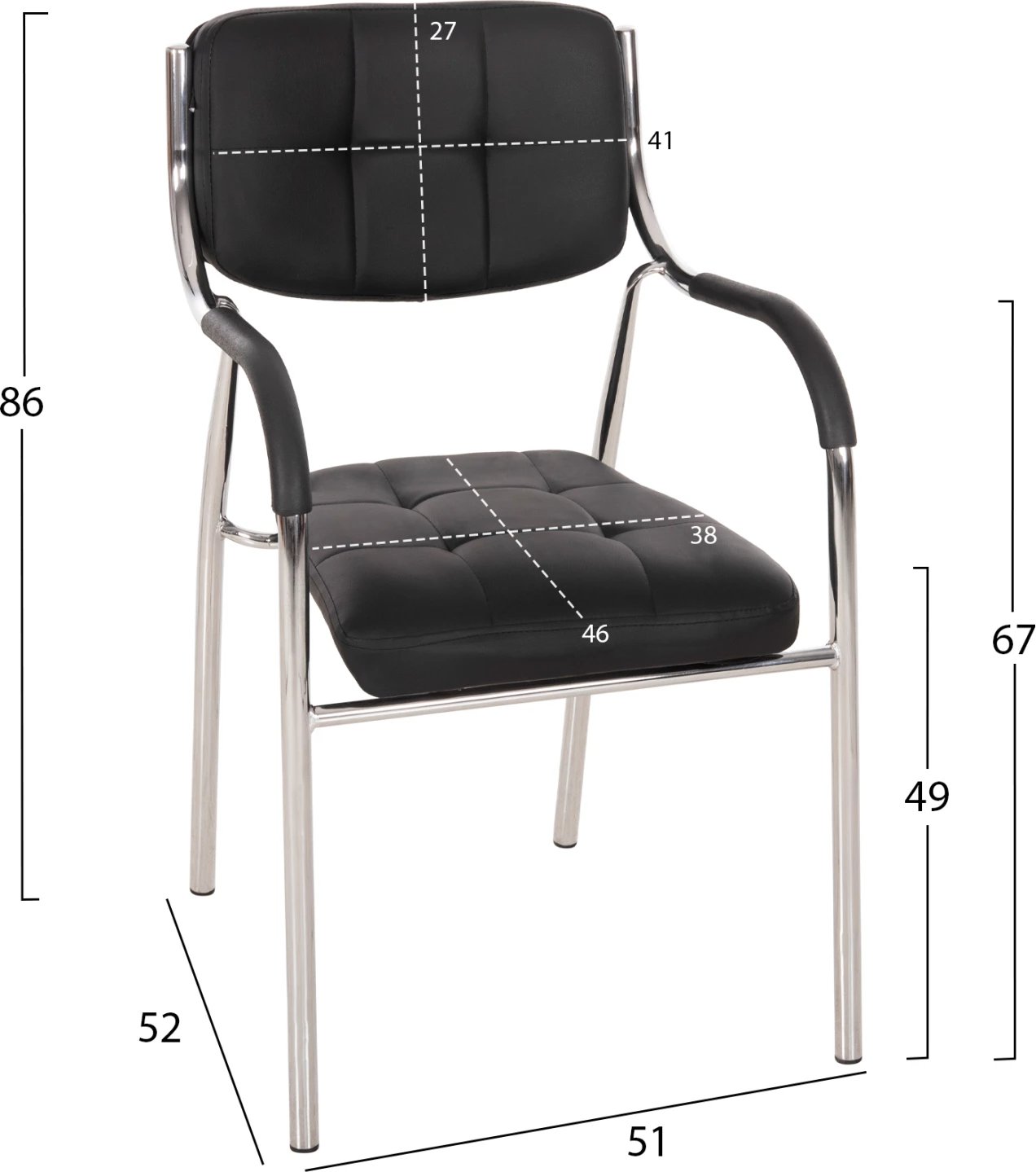Karrige për konferenca zyre OBERON FH1018.01, e zezë PU, 54x52x87 cm