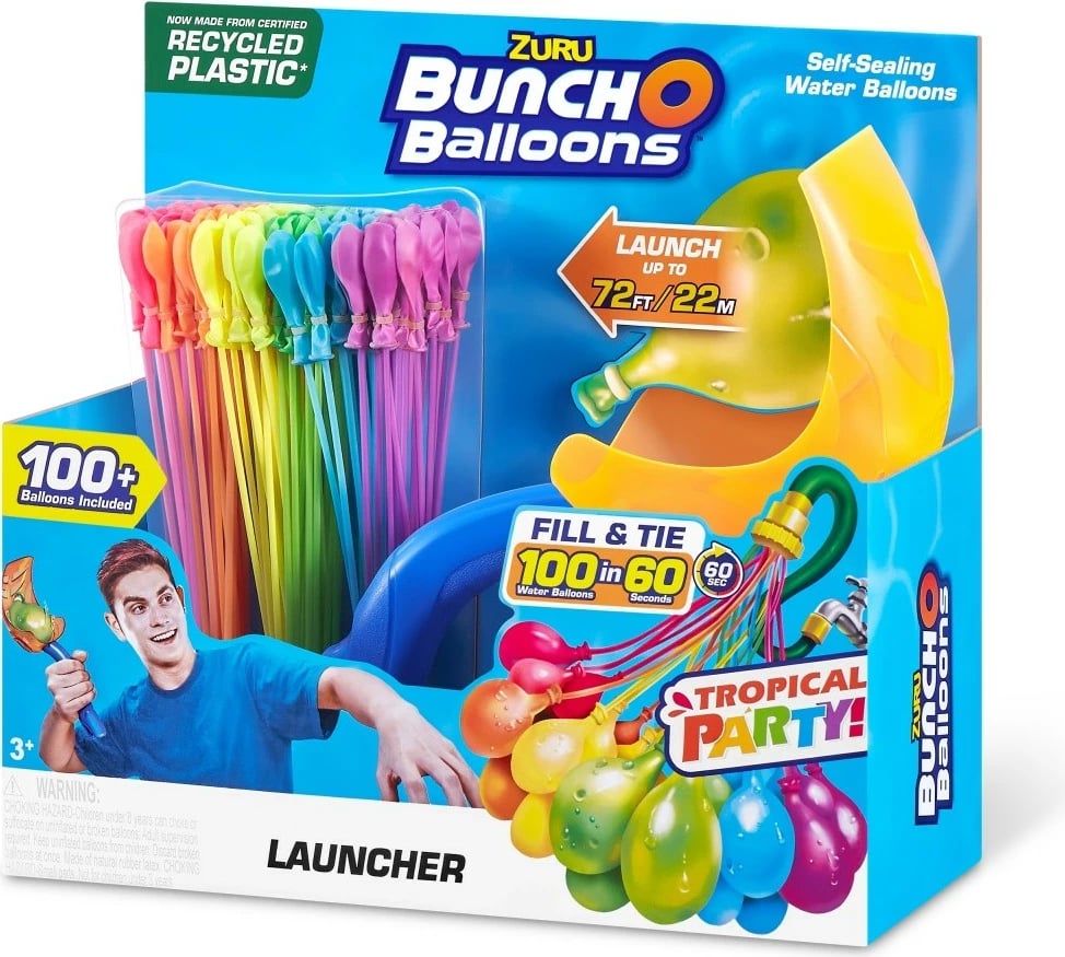 Set balona uji me hedhëse ZURU Bunch O Balloons 56490, mbi 100 copë, shumëngjyrëshe