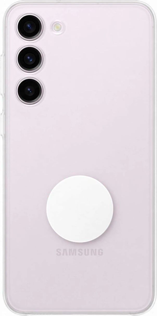 Mbështjellës Samsung Clear Gadget Case për Samsung Galaxy S23+, me mbajtëse gishti dhe qëndrim, Transparent