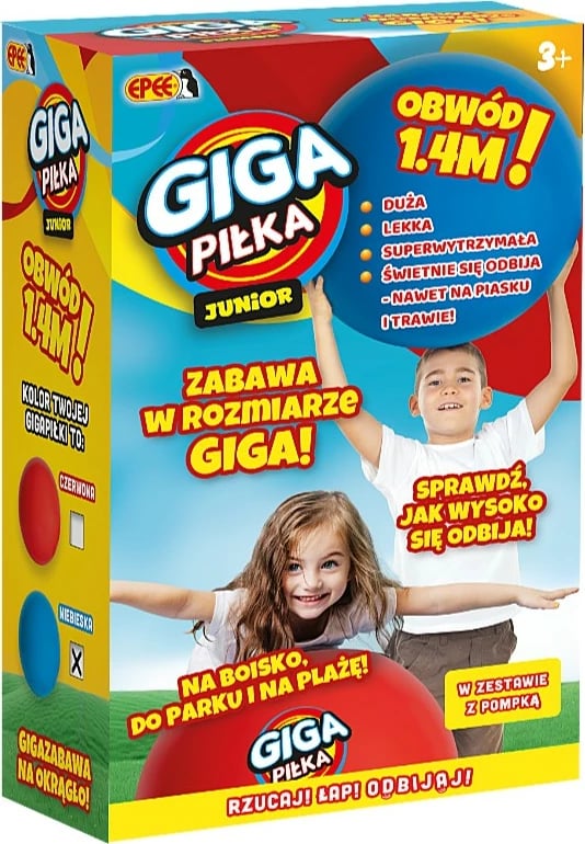 Top plastik Epee Gigapiłka Junior, 1.4 m, i kuq, me pompë