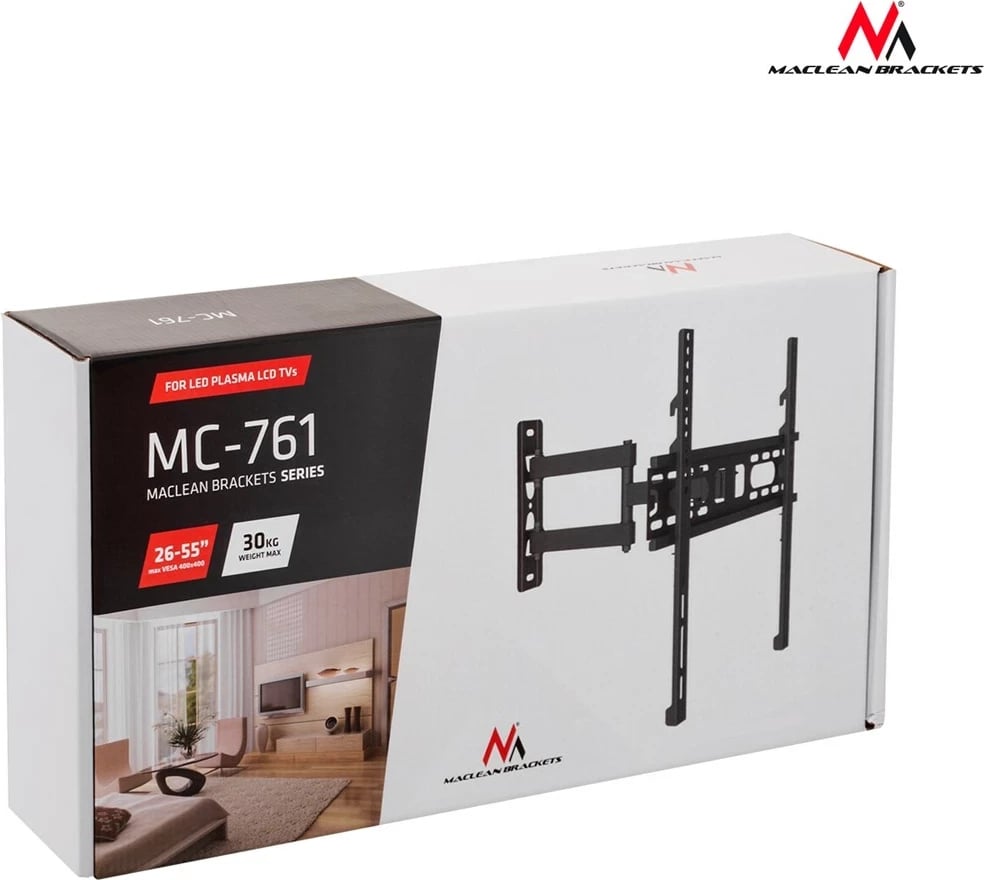 Mbajtës muri Maclean MC-761 për TV 26" deri 55" i zi