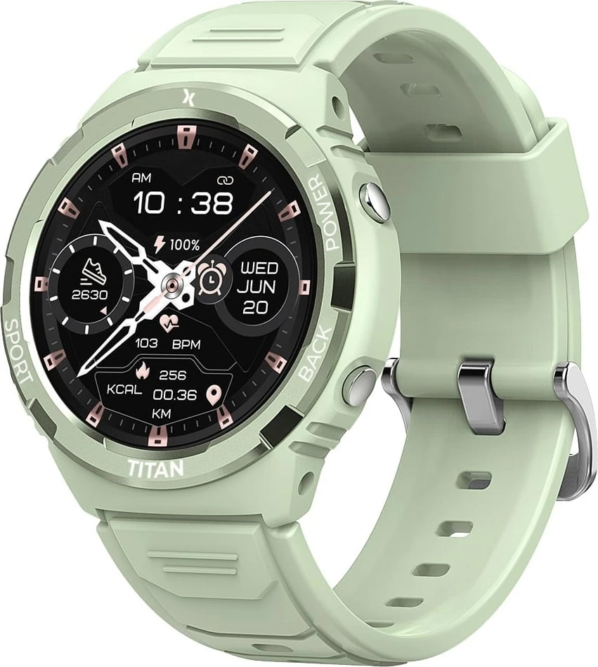Smartwatch Maxcom FW100 Titan Valkiria, 1.3" AMOLED, 64 MB, Mint
