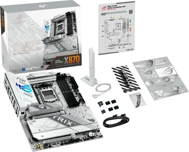 Pllakë amë Asus ROG STRIX X870-A GAMING WIFI, Socket AM5, DDR5, ATX, Bardhë