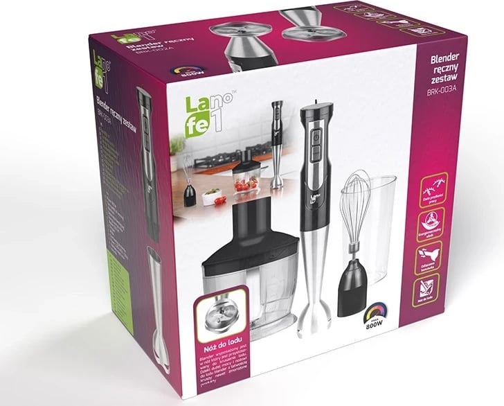 Blender zhytës Lafe BRK-003A, 0.6 L, i zi dhe argjendtë